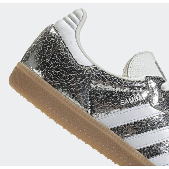 adidas Samba Silver and White Sneakers - Picture 2 of 7